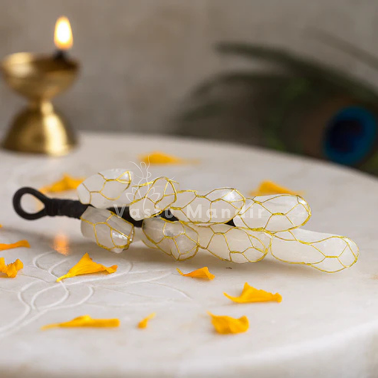 Selenite energy chunk displayed in a softly lit product setting