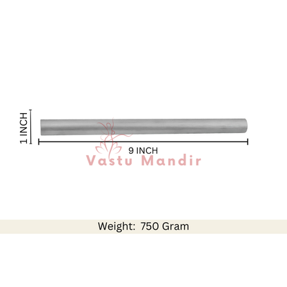 Vastu virtual rod size graphic showing the 9-inch option and 750 g weight