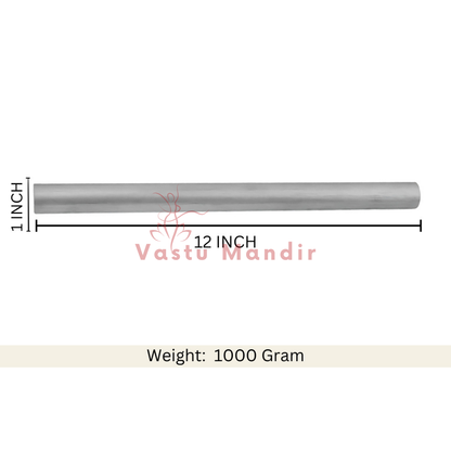 Vastu virtual rod size graphic showing the 12-inch option and 1000 g weight