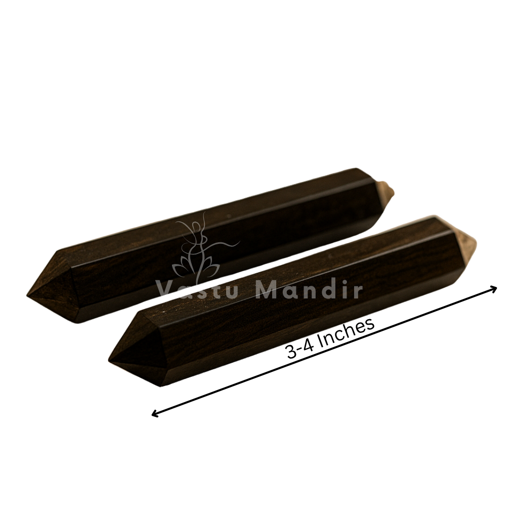 Black tourmaline Vastu pencil on a clean white background