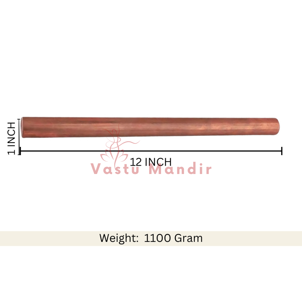Copper Vastu energy rod presented with clear space on a white background