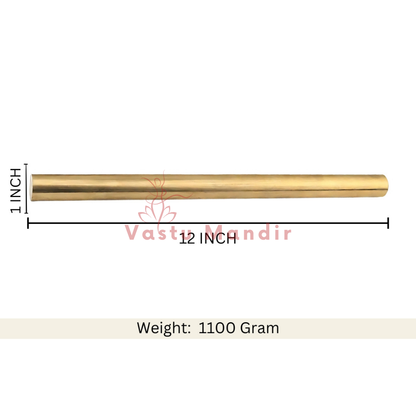 Brass Vastu energy rod presented with clear space on a white background