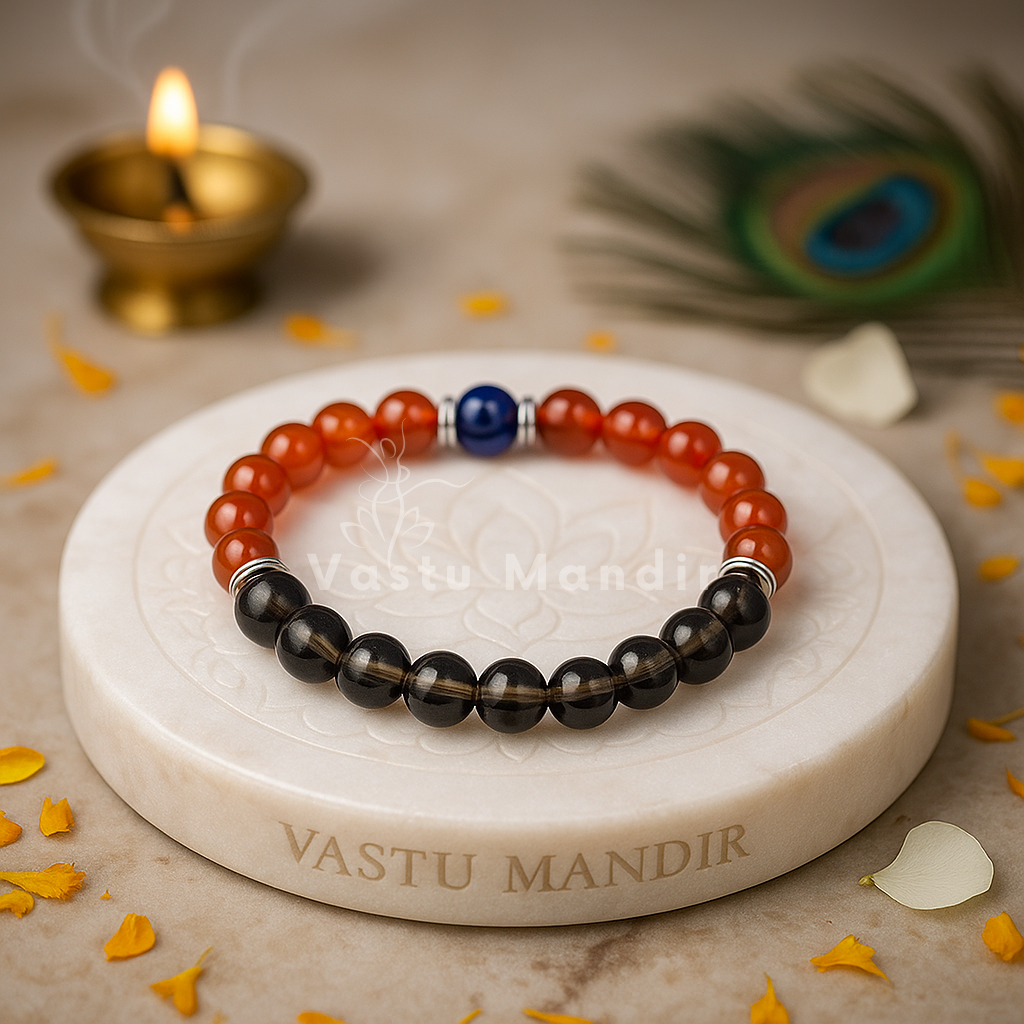 Capricorn zodiac crystal bracelet shown with a hand in a lifestyle photograph