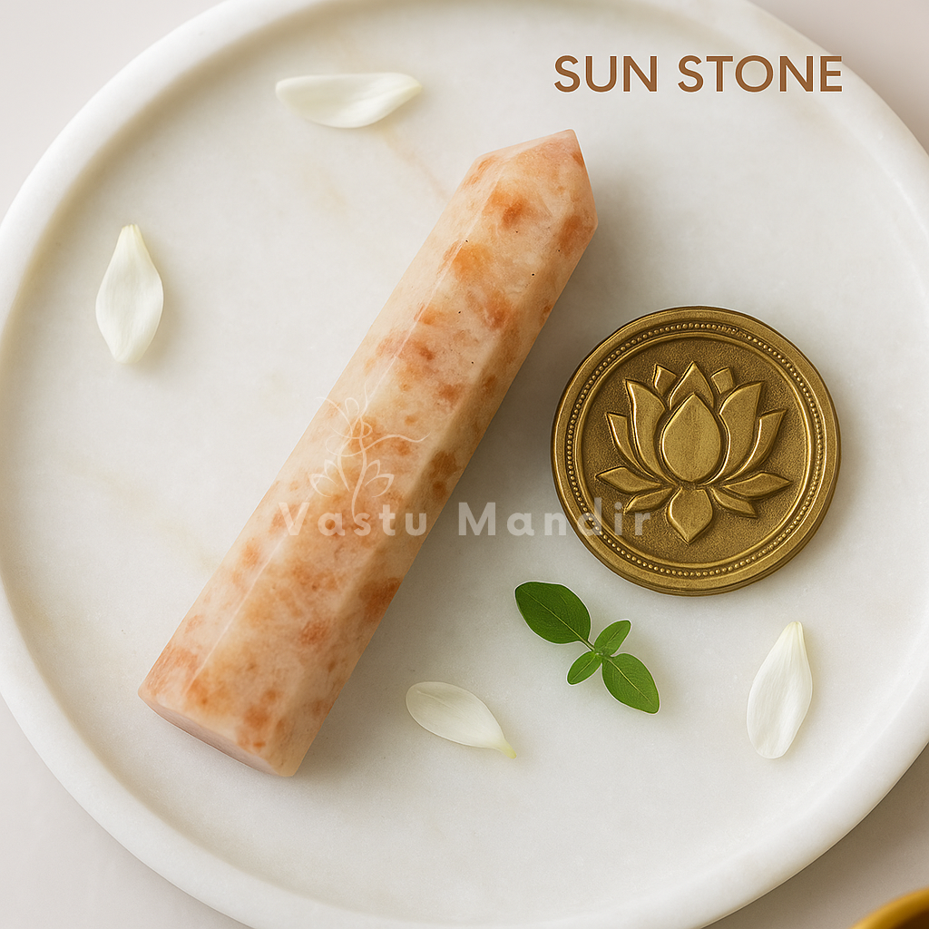 Sunstone Vastu pencil arranged in a styled spiritual setting