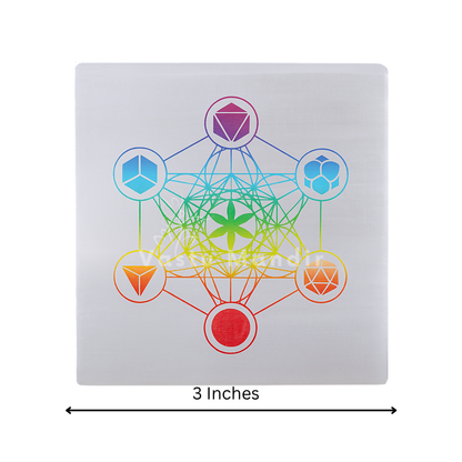 Hexagonal selenite plate showing its form against a plain white background