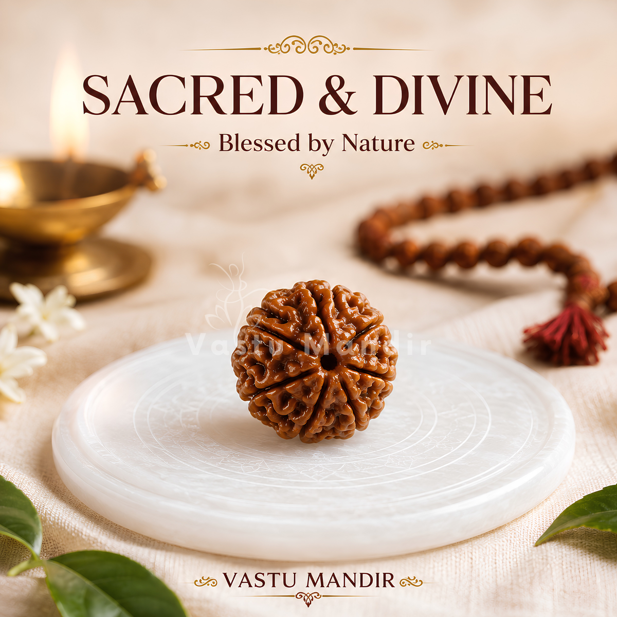 Certified 7 Mukhi Rudraksha – Vastu Remedy for Wealth Attraction & Saturn Remedy | Ideal for North Money Corners
