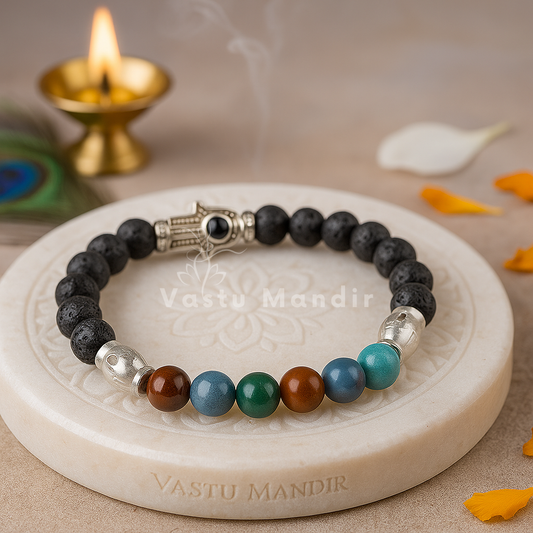 Apatite slimming crystal bracelet shown with a hand in a lifestyle photograph