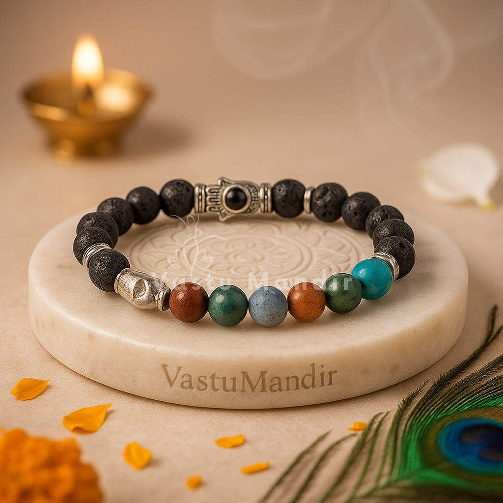 Apatite slimming crystal bracelet shown in a second hand-held product view
