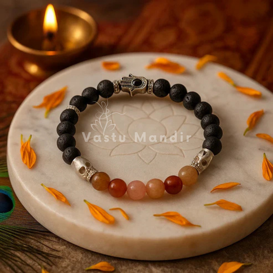 Love attraction crystal bracelet shown with a hand in a lifestyle photograph