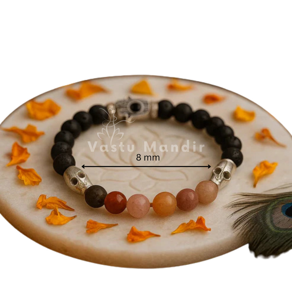 Love attraction crystal bracelet presented with a hand for visual scale