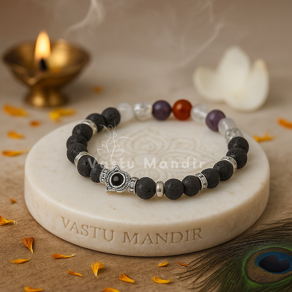 Fertility crystal bracelet shown in a second hand-held product view