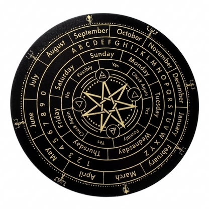 Black Seven Star dowsing board isolated on a white background