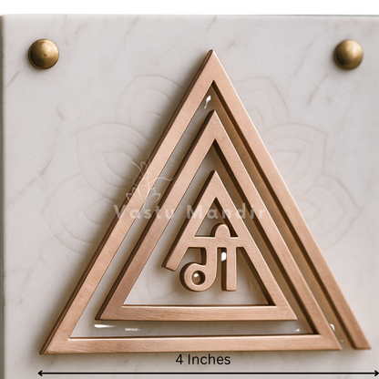 Copper Gii triangle helix on marble with a visible 4-inch width guide