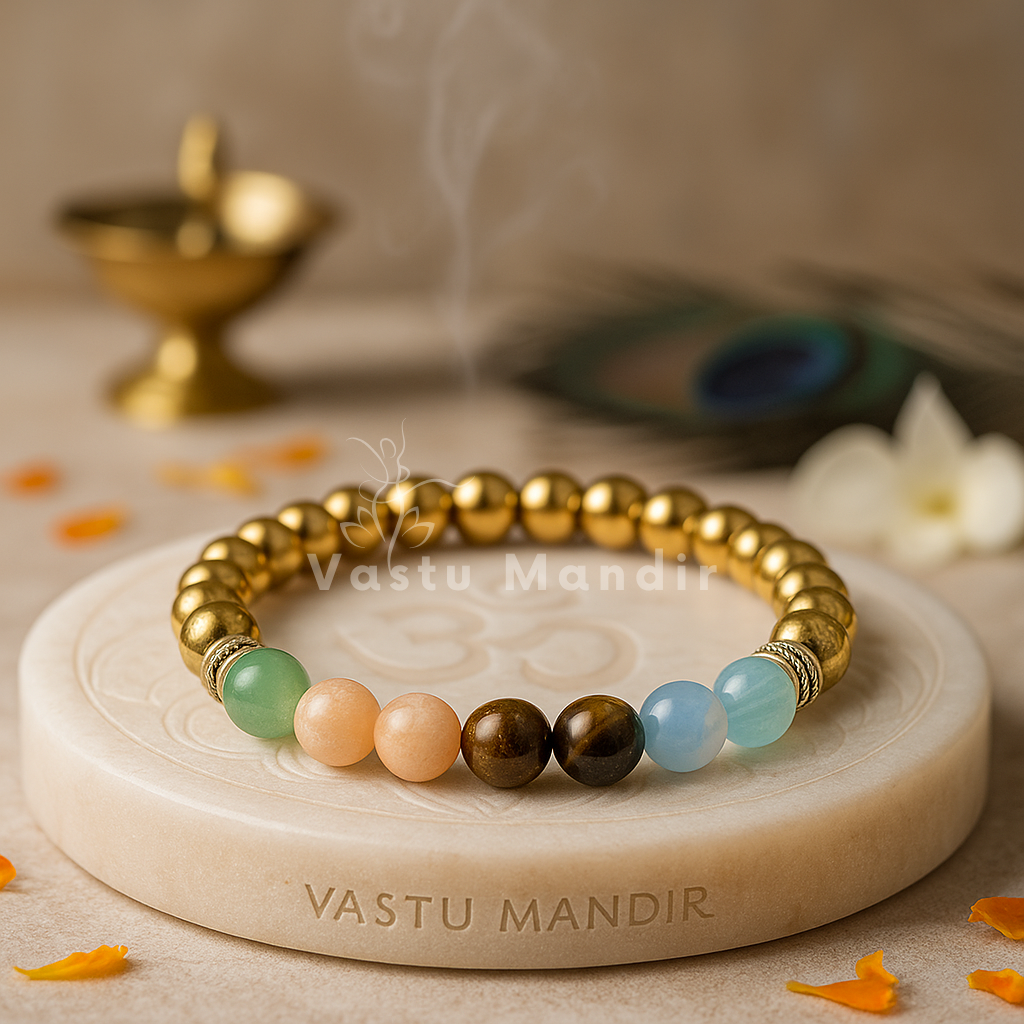 Career-themed crystal bracelet shown with a hand in a lifestyle photograph