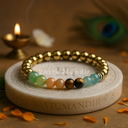Career-themed crystal bracelet shown in a second hand-held product view