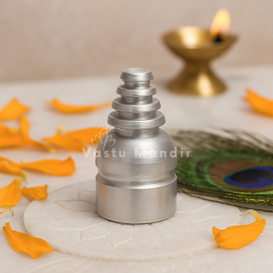 Silver-toned Vastu cone stud shown from a sacred lifestyle angle