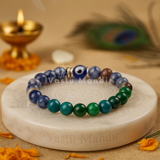 Pisces zodiac crystal bracelet shown with a hand in a lifestyle photograph