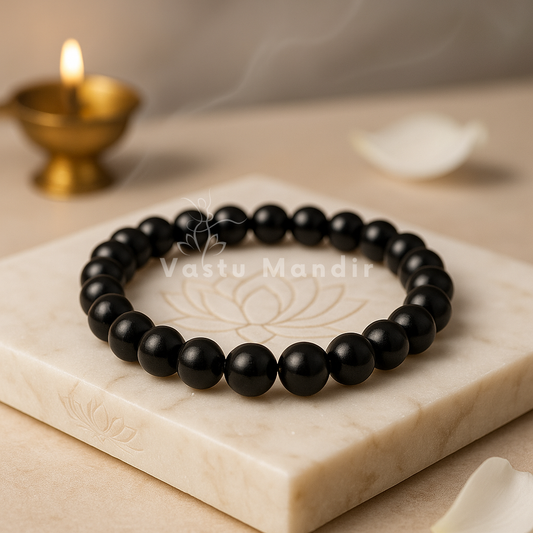 Black tourmaline hydro crystal bracelet shown with a hand in a lifestyle photograph