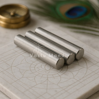 Three iron round studs shown from a second lifestyle angle
