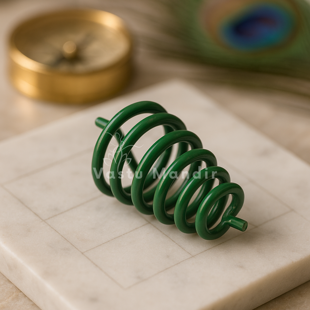 Green Vastu spring shown from a second lifestyle angle on marble