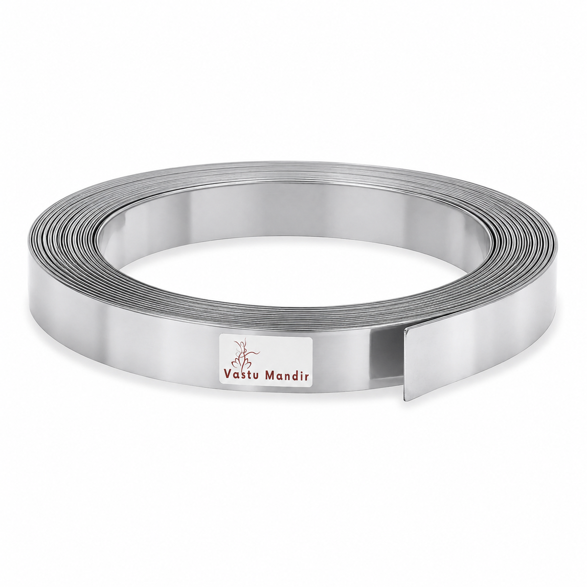 Aluminium Vastu strip coil with branded product label on a white background