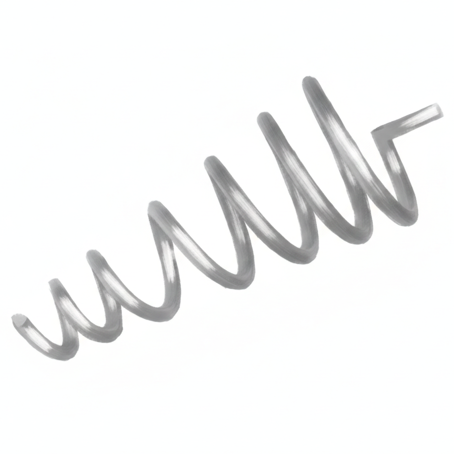 Aluminium Vastu spring shown from the opposite orientation on white