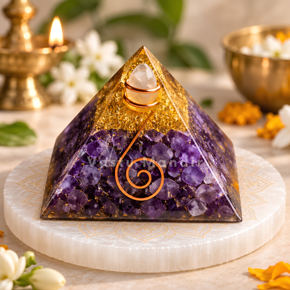 Amethyst Crystal Pyramid | Vastu Remedy for Peace & Spiritual Harmony | 6.5 cm | 120 g