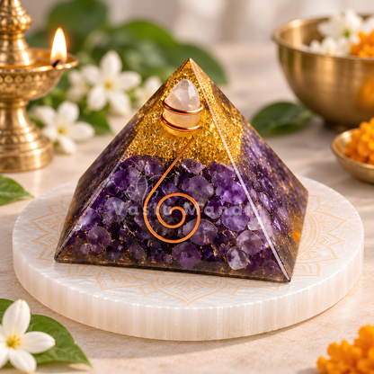 Amethyst Crystal Pyramid | Vastu Remedy for Peace & Spiritual Harmony | 6.5 cm | 120 g