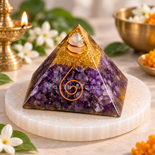 Amethyst Crystal Pyramid | Vastu Remedy for Peace & Spiritual Harmony | 6.5 cm | 120 g