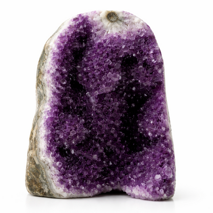 Amethyst crystal geode AAA quality on a white background