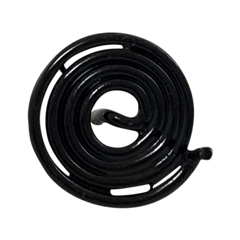 Black spiral Vastu spring on a clean white background