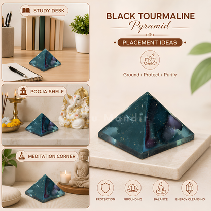 Black Tourmaline Orgone Pyramid, orgonite – final gallery view of the pyramid design