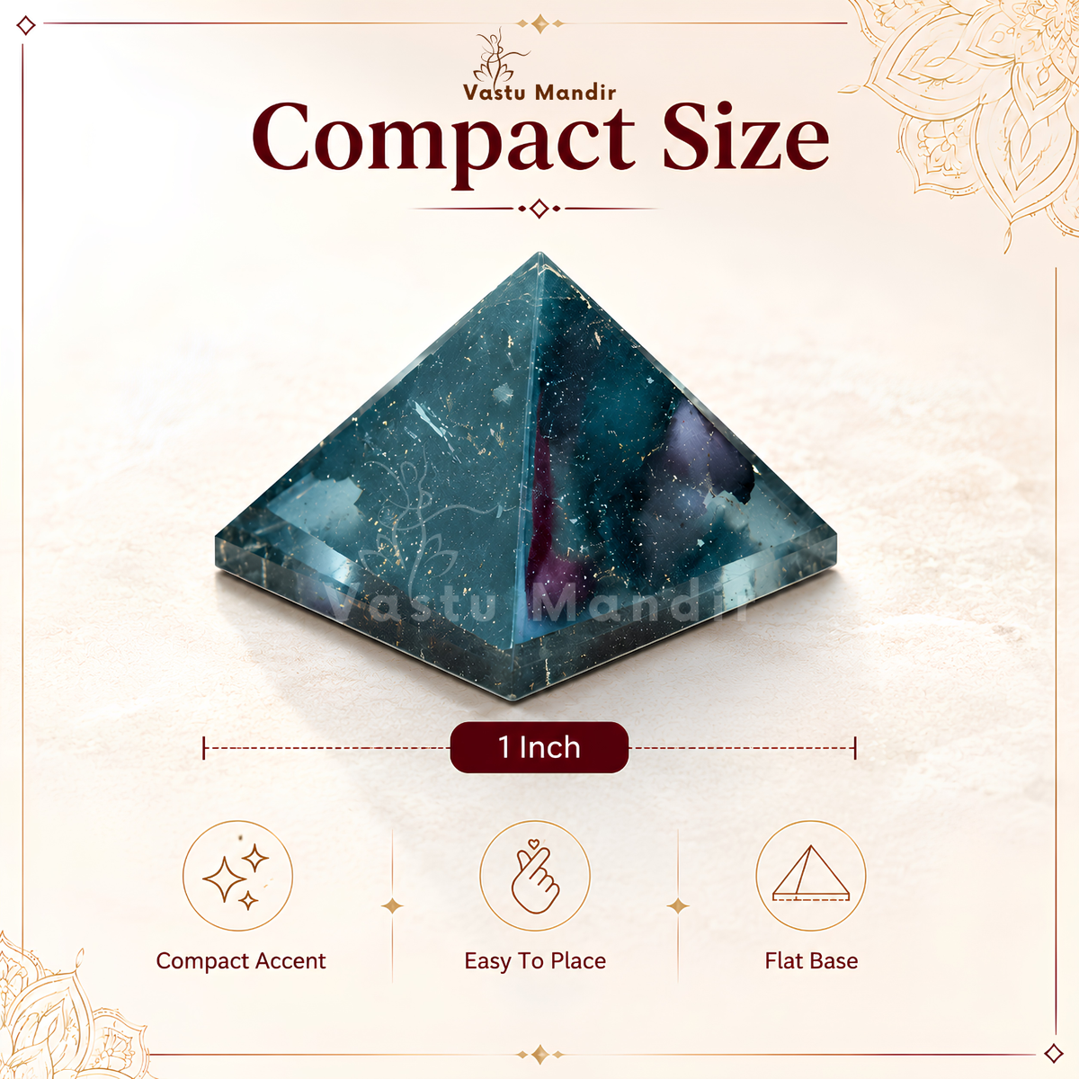 Black Tourmaline Orgone Pyramid, orgonite – detail view of the base and layered construction