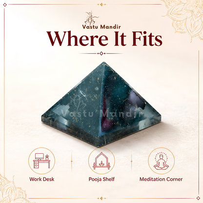 Black Tourmaline Orgone Pyramid, orgonite – styled product display with the pyramid as the focus