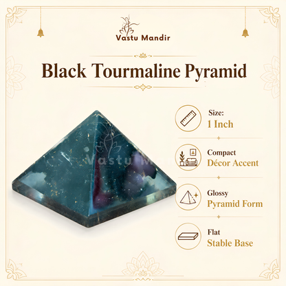 Black Tourmaline Orgone Pyramid, orgonite – alternate product view with the full pyramid visible