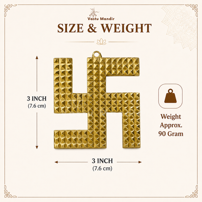 Brass swastik product detail highlighting the polished finish