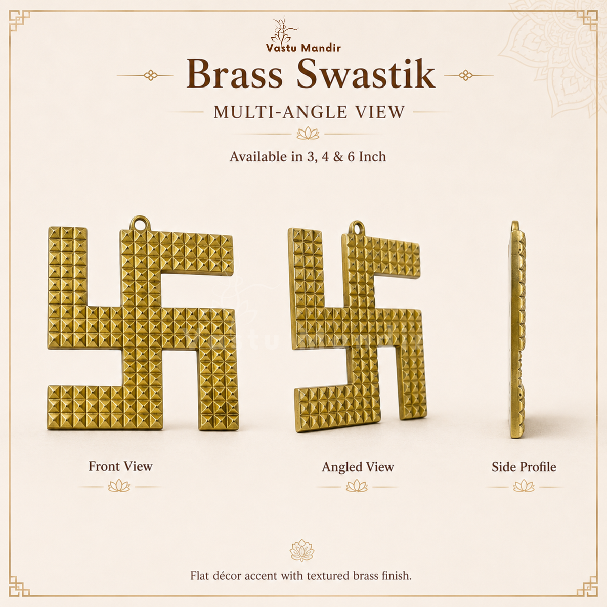 Brass pyramid swastik size and dimensions reference