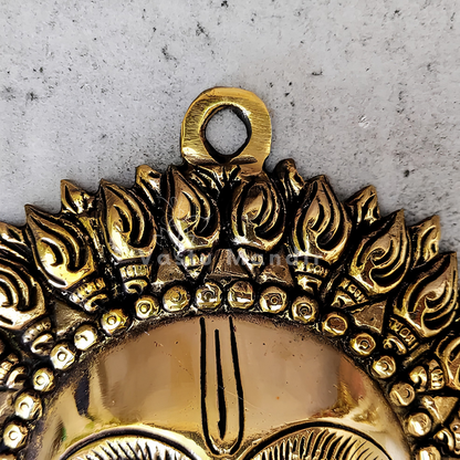 Brass Surya (Sun) Ji Wall Hanging Idol Vastu Remedy for East Direction Support, Fame and Positive Energy for Home, Office and Entrance Placement | 15 x 15 cm | 720 gm