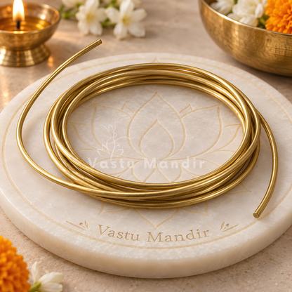 Pure Brass Wire – Vastu Remedy for South-West Stability & Relationship Balance | Ideal for Financial Thresholds | 2 & 4 mm Diameter