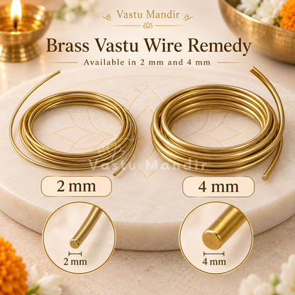 Pure Brass Wire – Vastu Remedy for South-West Stability & Relationship Balance | Ideal for Financial Thresholds | 2 & 4 mm Diameter