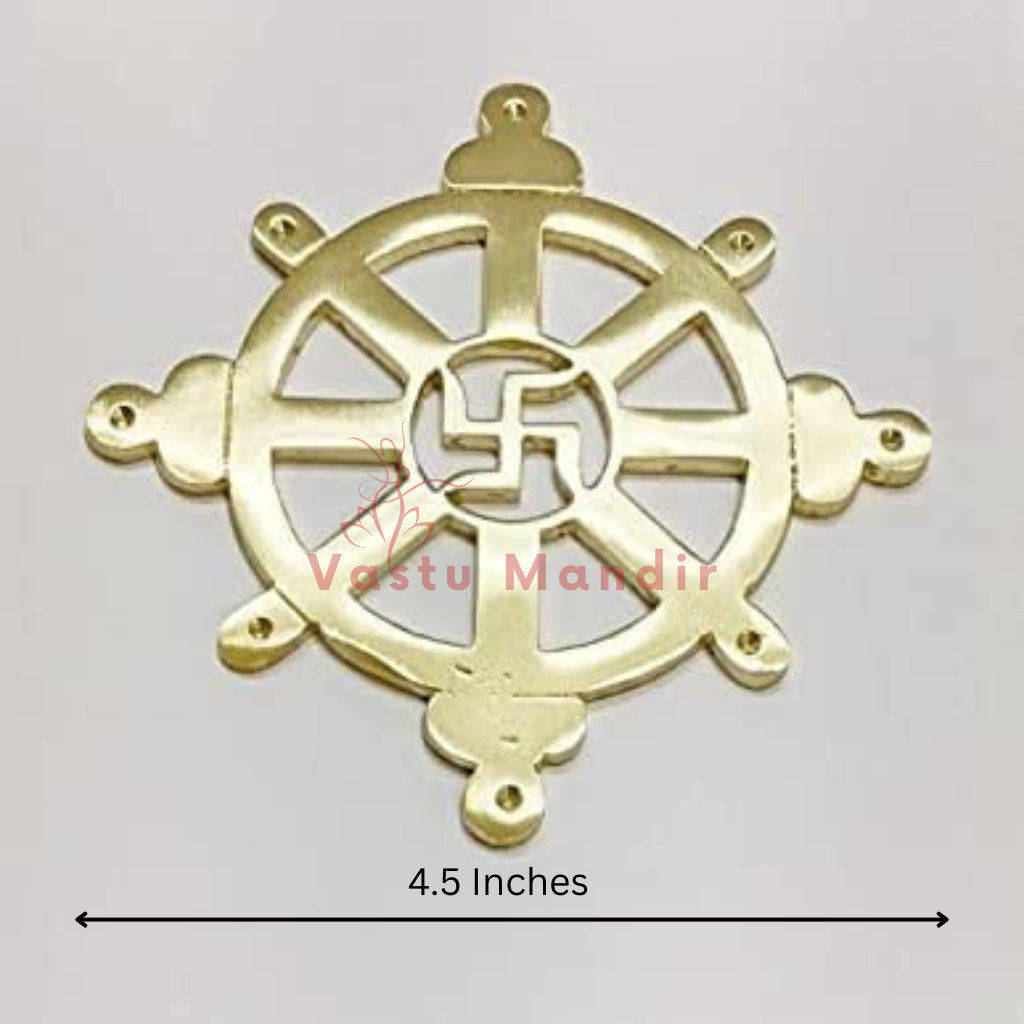 Brass Chakra Satiya dimension graphic showing a 4.5-inch width