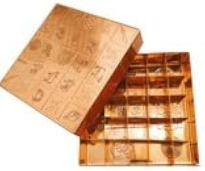 Copper Manjusha box with partition and engraved sacred grid