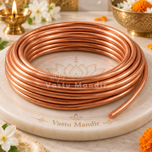 Pure Copper Wire – Vastu Remedy for South-East Fire Zone & Main Door Conduction | Ideal for Plot & Toilet Blocking | 2 & 4 mm Diameter