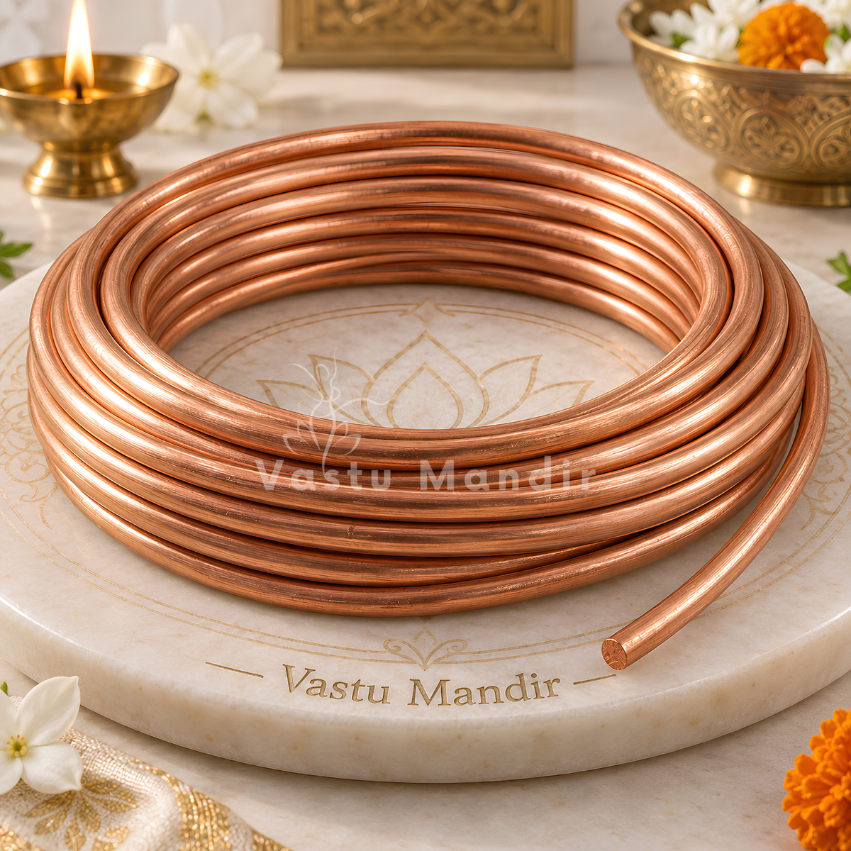Pure Copper Wire – Vastu Remedy for South-East Fire Zone & Main Door Conduction | Ideal for Plot & Toilet Blocking | 2 & 4 mm Diameter