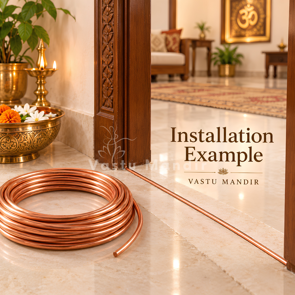 Pure Copper Wire – Vastu Remedy for South-East Fire Zone & Main Door Conduction | Ideal for Plot & Toilet Blocking | 2 & 4 mm Diameter