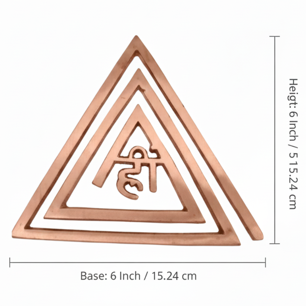 Copper Hii triangle helix size graphic showing the 6-inch option