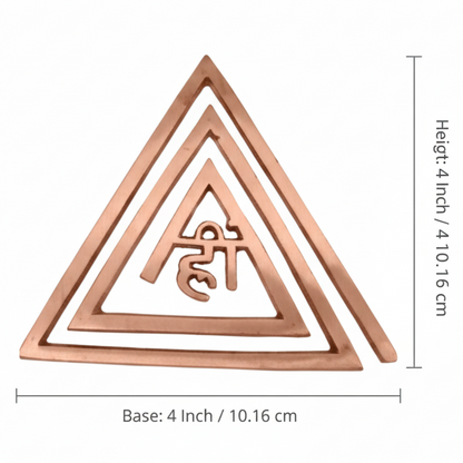Copper Hii triangle helix size graphic showing the 4-inch option