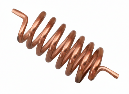 Copper spring on a white background