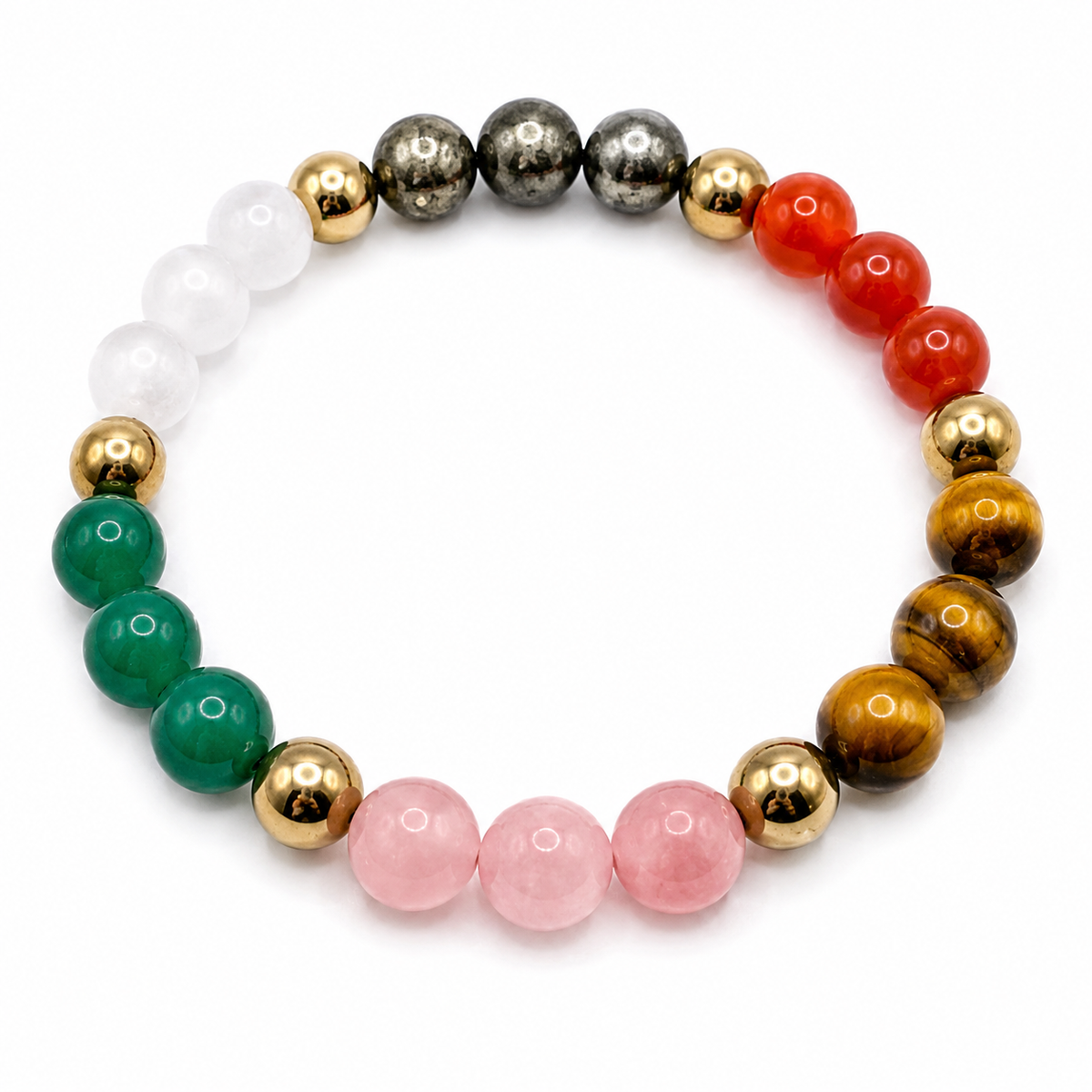 Dhan Vriddhi Crystal Bracelet shown in a full circular view on a clean white background