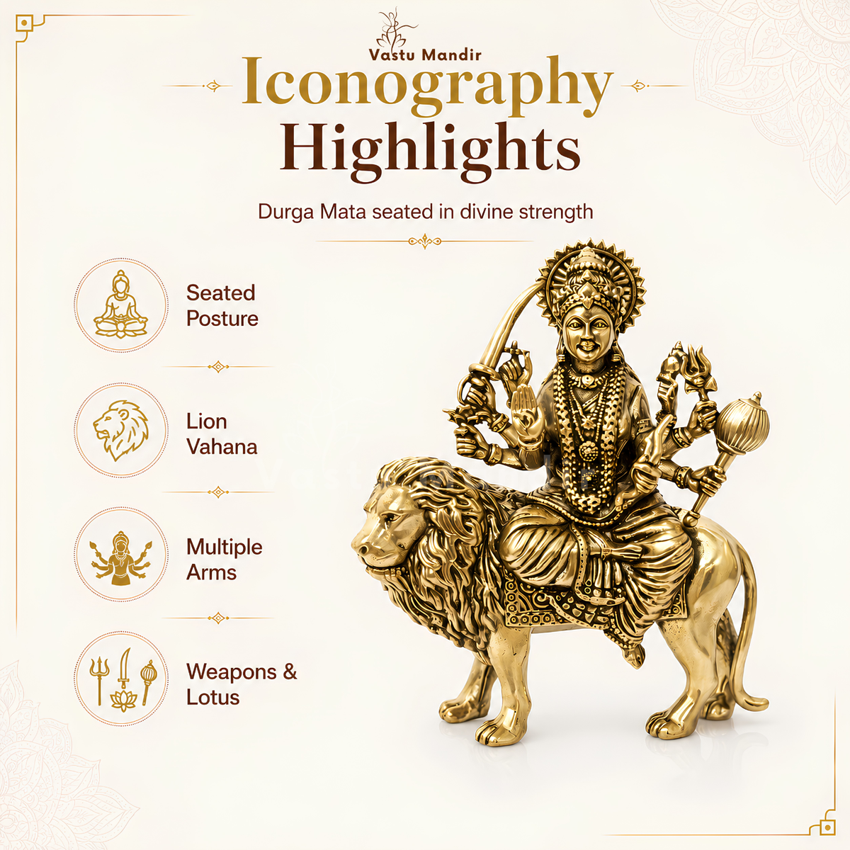 Durga Mata Ji brass idol size comparison of the available Durga Mata Ji idols